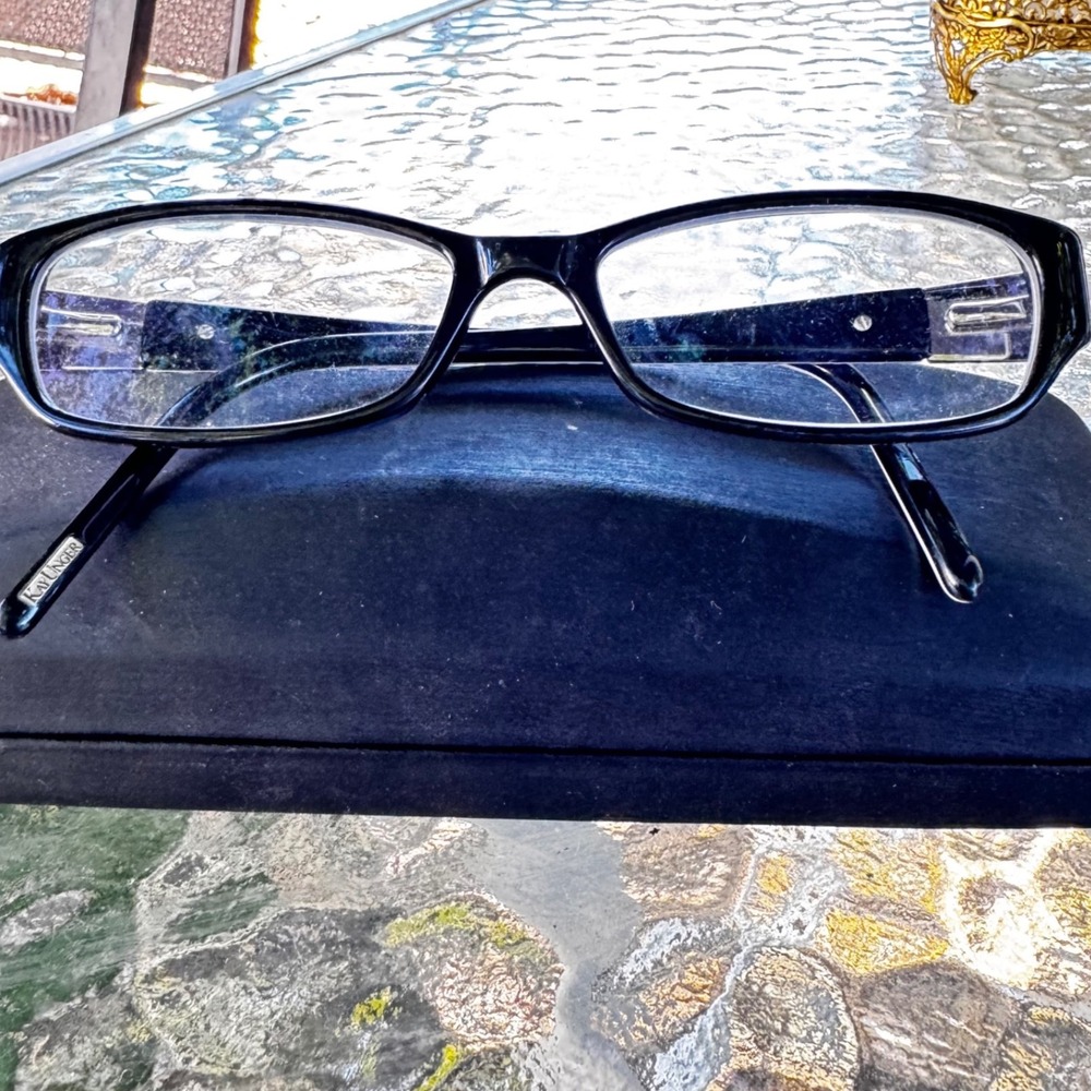 Kay Unger Black Eyeglasses Frames‎ Zebra Animal Print Arms Designer Glasses
